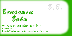 benjamin bohm business card